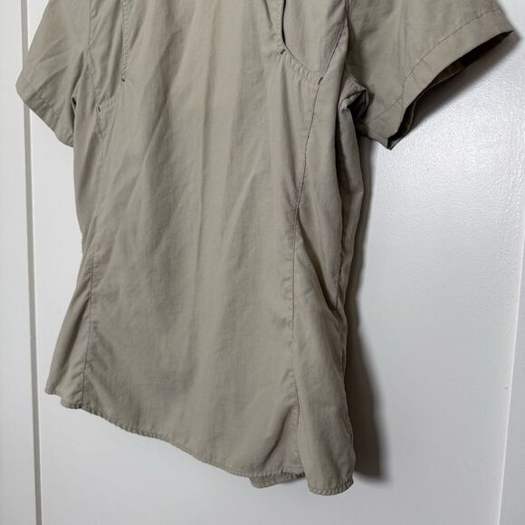Columbia Titanium Shirt Womens Small Tan Short Sleeve Vented Outdoor Hiking - Picture 7 of 14